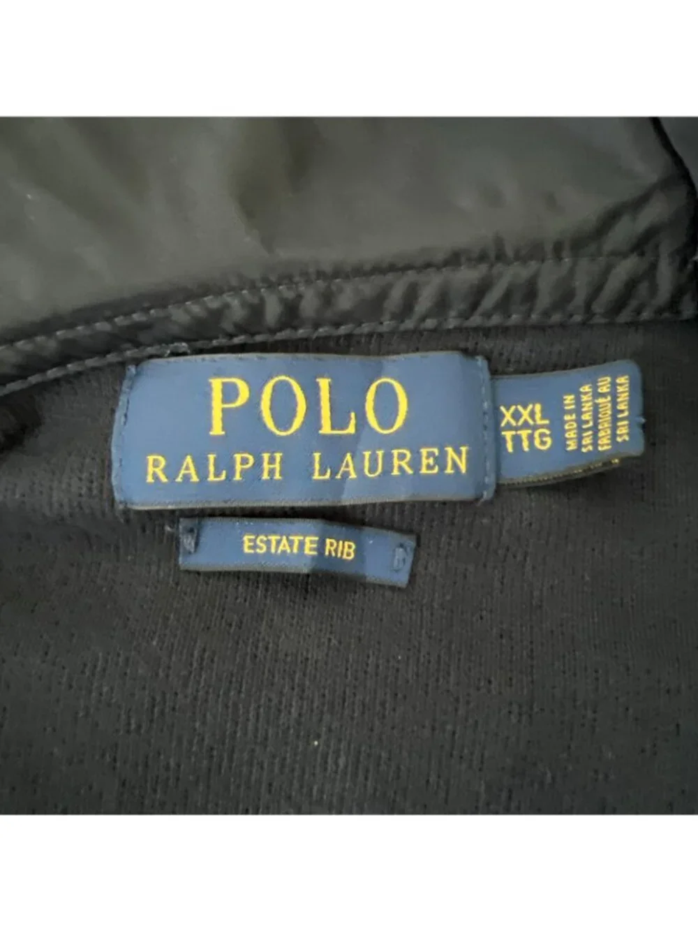 Polo Ralph Lauren Estate Rib Full Zip Hoodie Mens XXL Navy Blue Pony Logo Knit
